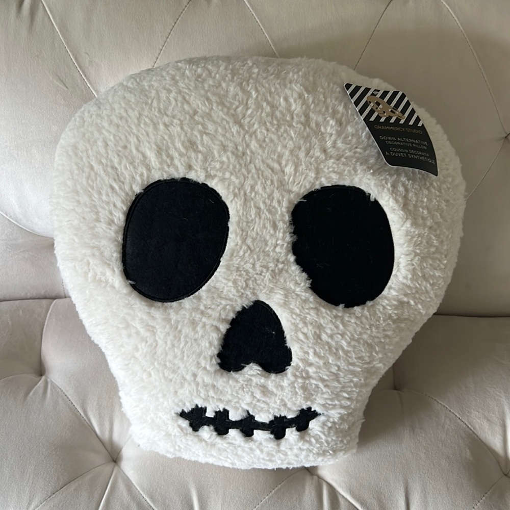 Grammercy Studio Skull Halloween Plush Throw Pillow
